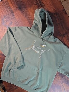 BOEING✈️CH-47 Chinook🛩 Olive Green Graphic Hoodie🛫Y2K🔥